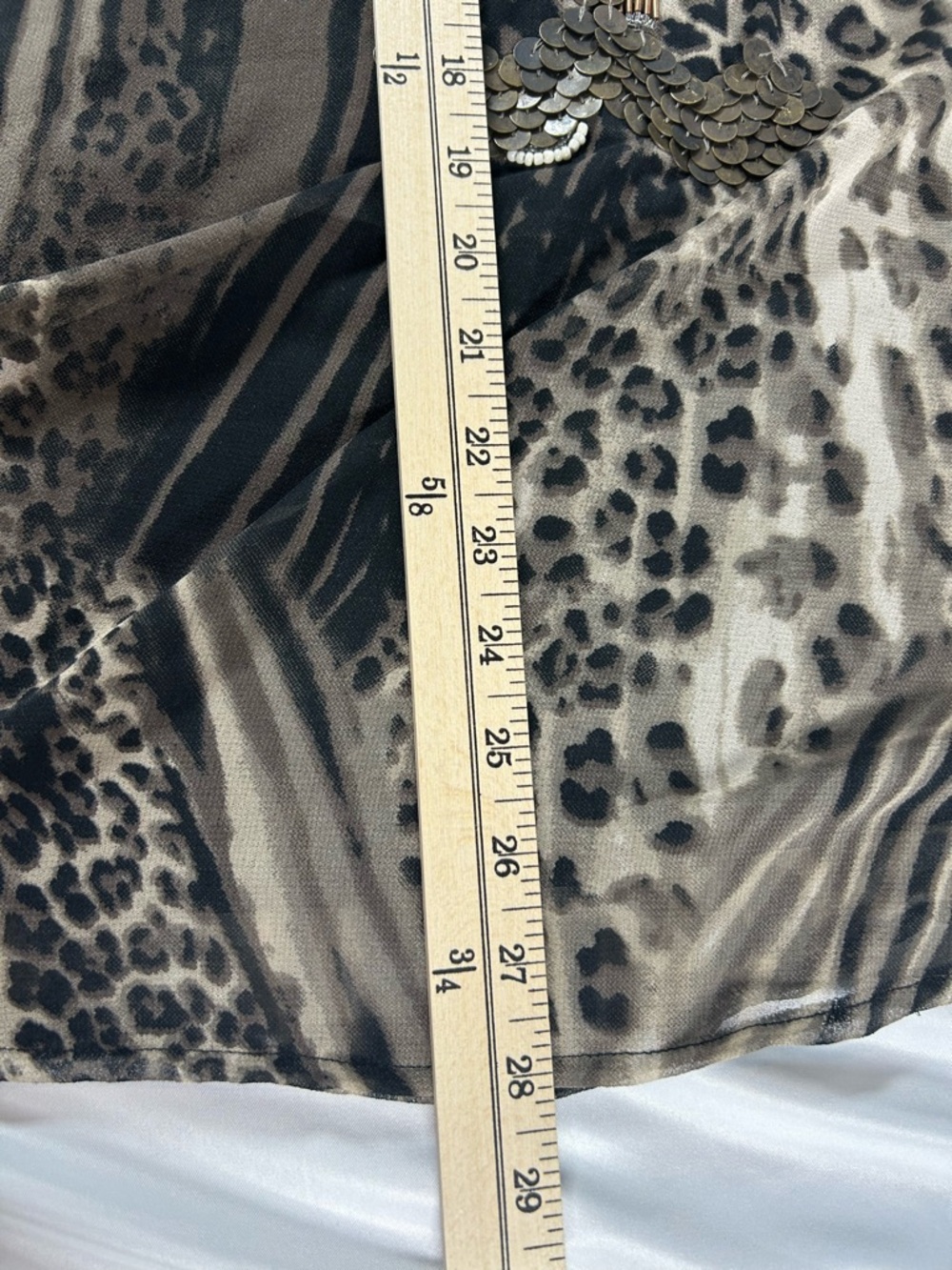 Changes byTogether Women’s Embellished Animal-Print Long Sleeve BlouseBoho Sz 22 - Picture 12 of 12